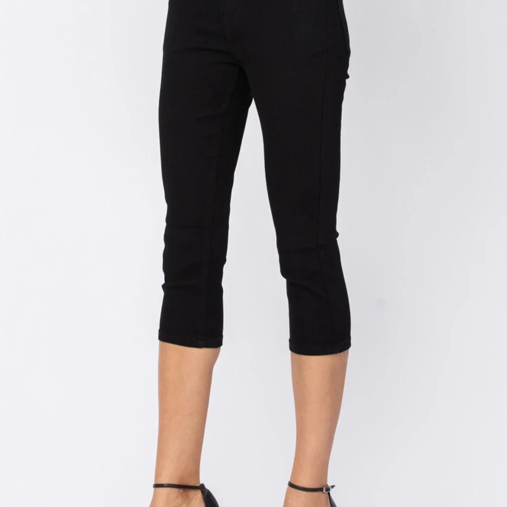 Judy Blue Capri Fit Mid Rise Womens Size 5/27 Black Denim Stretch JB88239 - Picture 10 of 11